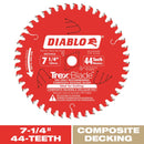 Diablo TrexBlade 7-1/4 in. D X 5/8 in. TiCo Hi-Density Carbide Circular Saw Blade 44 teeth 1 pk
