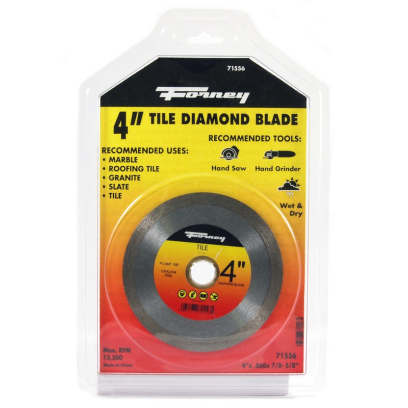 Forney 4 in. D X 5/8 in. Tile Cutting Diamond Continuous Rim Circular Saw Blade 1 pc