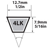Mitsuboshi Super KB 4LK560 V-Belt 0.5 in. W X 56 in. L For Riding Mowers