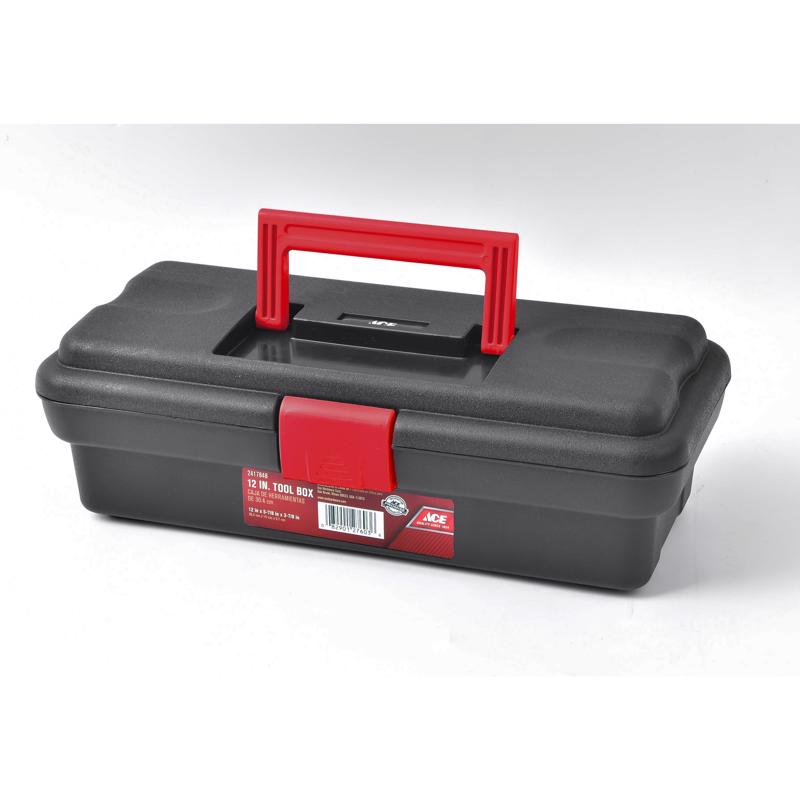 Ace 12 in. One Latch Tool Box Black/Red