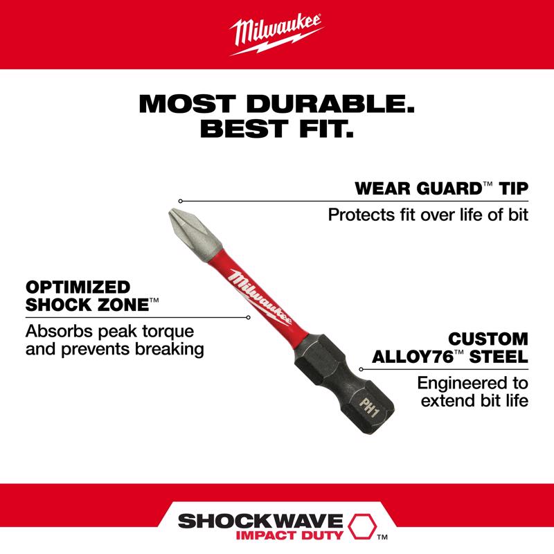 Milwaukee Shockwave Assorted Screwdriver Bit Set Steel 32 pc