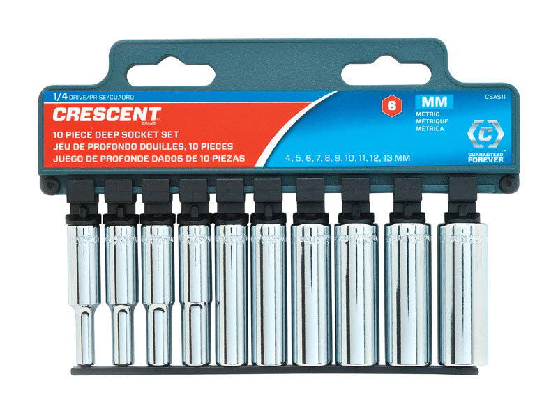 SCKT 10PC 1/4" DR MM DP