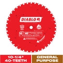 Diablo 10-1/4 in. D X 5/8 in. TiCo Hi-Density Carbide Circular Saw Blade 40 teeth 1 pk