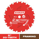 Diablo 6 in. D X 1/2 in. TiCo Hi-Density Carbide Framing Blade 20 teeth 1 pk