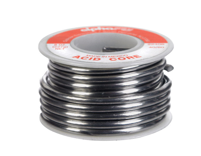 Alpha Fry 8 oz Acid Core Wire Solder 0.125 in. D Tin/Lead 40/60 1 pc