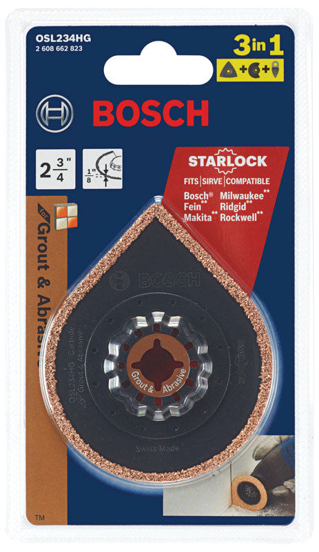 Bosch Starlock 2-1/2 in. X 4 in. L Carbide Grout Removal Blade 1 pk