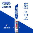 LENOX METALWOLF 9 in. Bi-Metal WAVE EDGE Reciprocating Saw Blade 18 TPI 5 pk