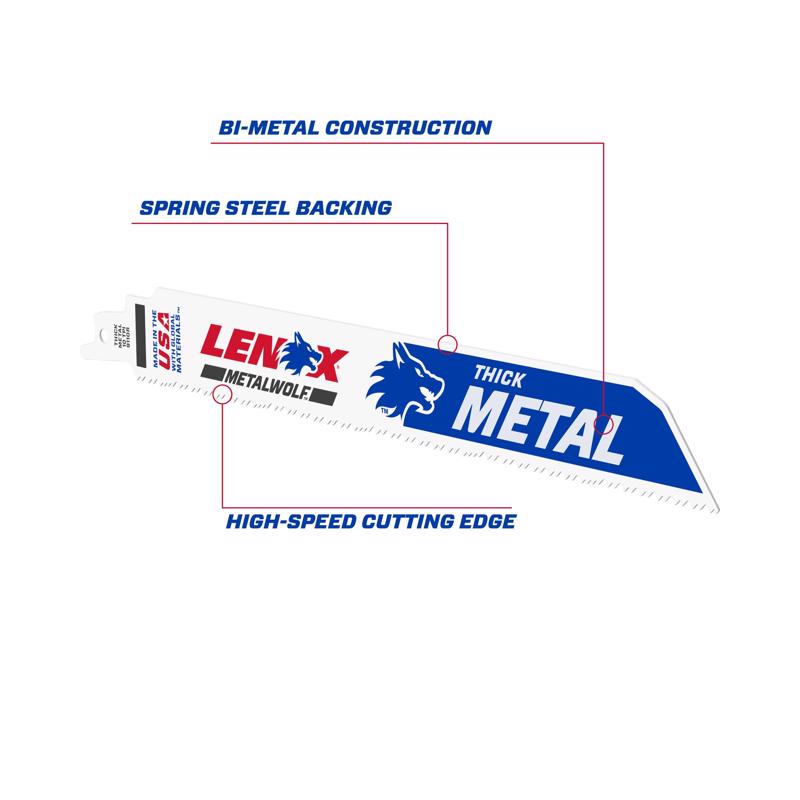 LENOX METALWOLF 9 in. Bi-Metal WAVE EDGE Reciprocating Saw Blade 10 TPI 5 pk