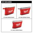 Milwaukee 0.75 in. W X 8 in. H Canvas Tool Pouch Red 3 pc