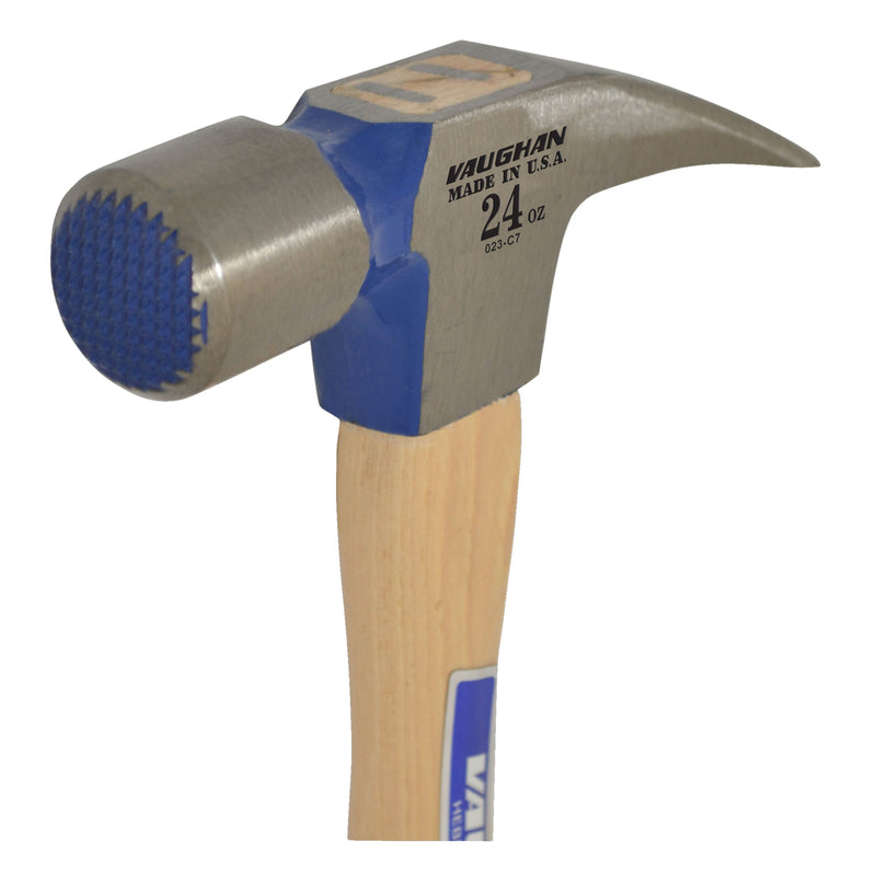 Vaughan 24 oz Milled Face Framing Hammer 17 in. Hickory Handle