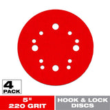 Diablo 5 in. Ceramic Blend Hook and Lock Sanding Disc 220 Grit Ultra Fine 4 pk