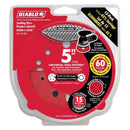 Diablo 5 in. Ceramic Blend Hook and Lock Sanding Disc 60 Grit Coarse 15 pk