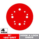 Diablo 5 in. Ceramic Blend Hook and Lock Sanding Disc 120 Grit Medium 4 pk