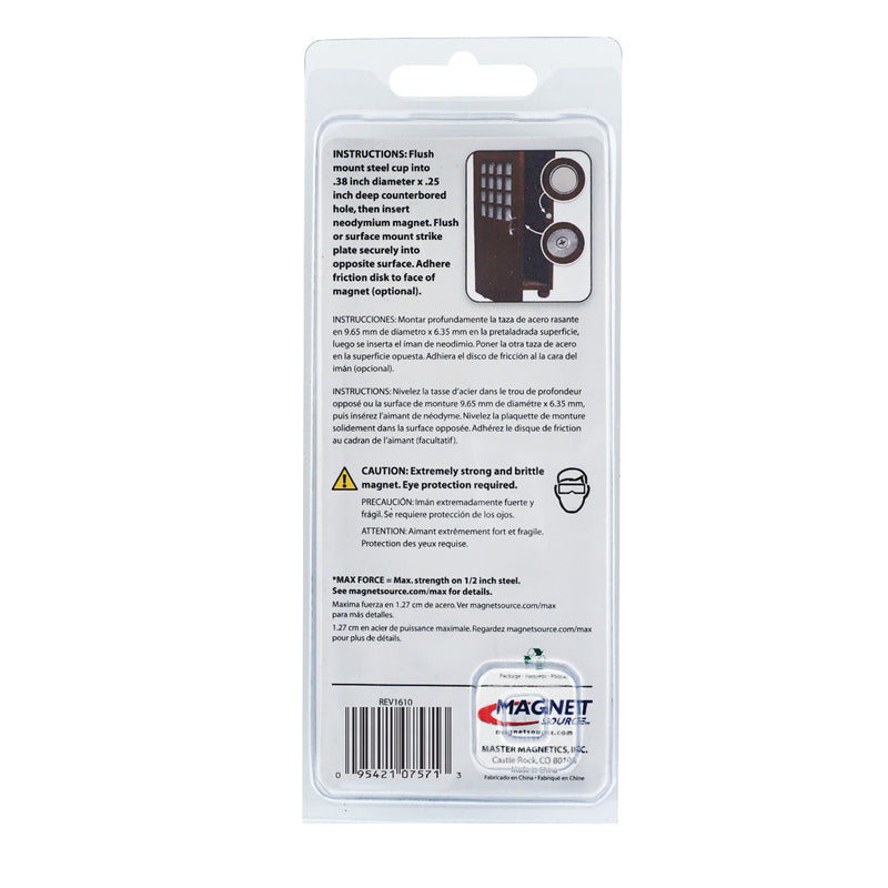 Magnet Source .25 in. L X .5 in. W Silver Super Latch Magnets 6 lb. pull 2 pc