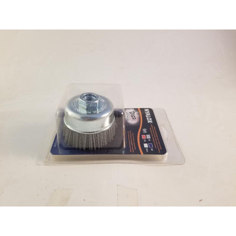 Dico 3 in. D X 5/8-11 in. X 1/4 in. D Crimped Nylon Mandrel Mounted Cup Brush 12500 rpm 1 pc
