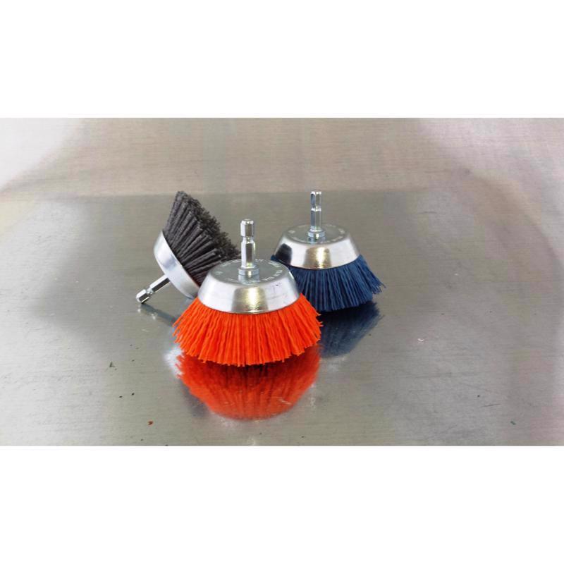 Dico 2.5 in. D X 1/4 in. X 1/4 in. D Crimped Nylon Mandrel Mounted Cup Brush 4500 rpm 1 pc