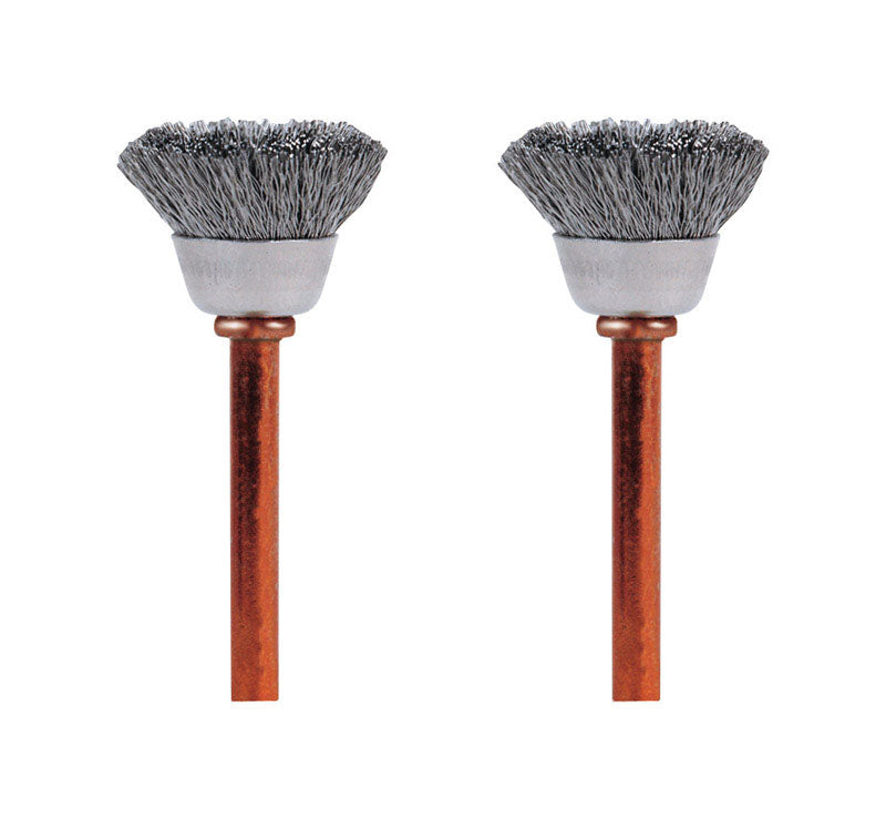 BRUSH STNLSS STL 1/2"2PK