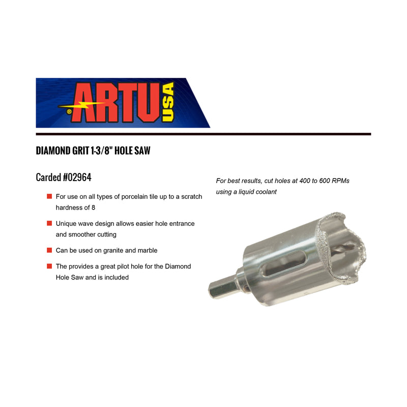 ARTU 1-3/8 in. Carbide Grit Hole Saw 1 pc