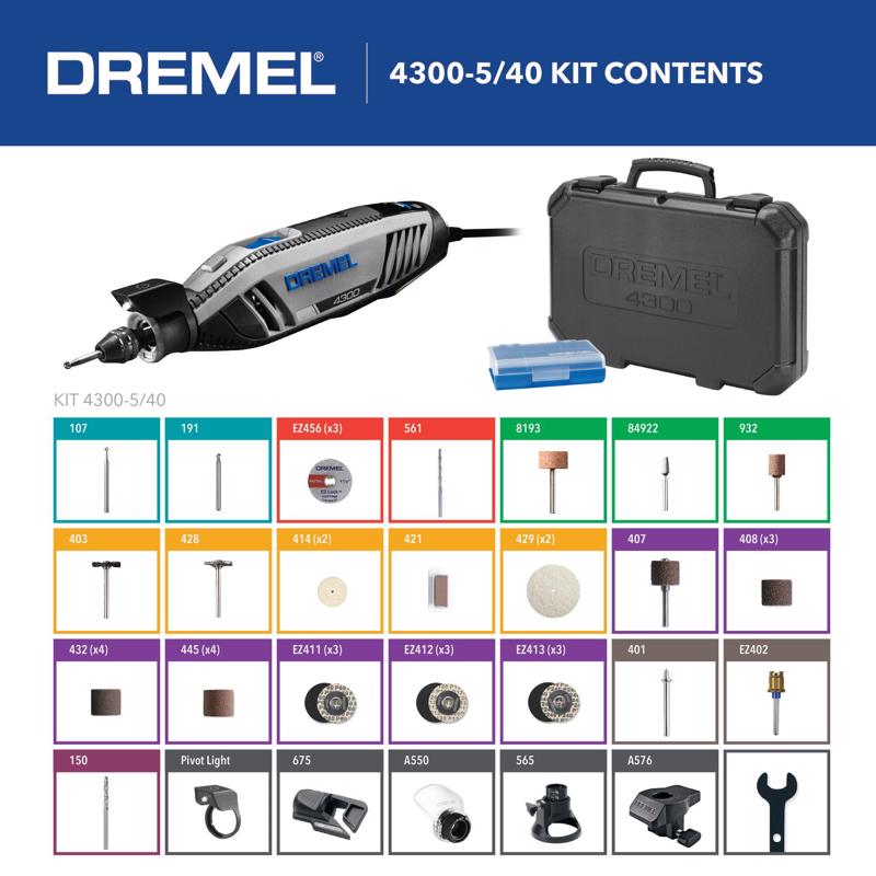 Dremel 4300 1.8 amps Corded Rotary Tool Kit