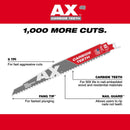 Milwaukee AX 9 in. Carbide Demolition Reciprocating Saw Blade 5 TPI 1 pk