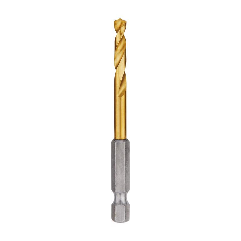 Milwaukee Shockwave 3/16 in. X 3.00 in. L Titanium Red Helix Drill Bit Hex Shank 1 pc