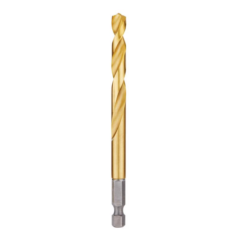 Milwaukee Shockwave 19/64 in. X 4.37 in. L Titanium Red Helix Drill Bit Hex Shank 1 pc