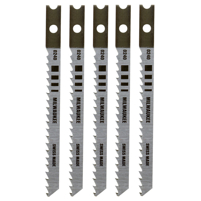 Milwaukee 3-1/8 in. High Carbon Steel U-Shank Wood cutting Jig Saw Blade 8 TPI 5 pk