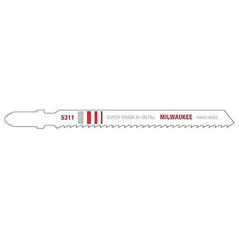 Milwaukee 4 in. Bi-Metal T-Shank Wood cutting Jig Saw Blade 10 TPI 5 pk