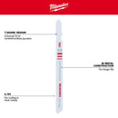 Milwaukee 4 in. Bi-Metal T-Shank Non-ferrous metal cutting Jig Saw Blade 8 TPI 5 pk