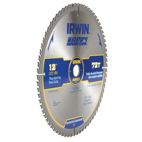 Irwin Marathon 12 in. D X 1 in. Carbide Miter and Table Saw Blade 72 teeth 1 pk