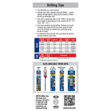 ARTU Porcelain Plus Tungsten Carbide Tipped Glass and Tile Bit Set Straight Shank 4 pc