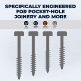 Kreg No. 6 X 1 in. L Square Zinc-Plated Pocket-Hole Screw 500 ct