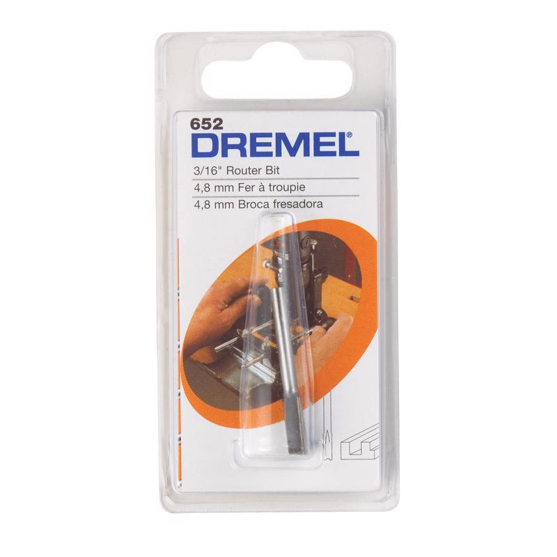 Dremel 3/16 in. D X 3/16 in. X 3 in. L High Speed Steel 1-Flute Straight Router Bit