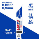 LENOX METALWOLF 4 in. Bi-Metal WAVE EDGE Reciprocating Saw Blade 18 TPI 5 pk