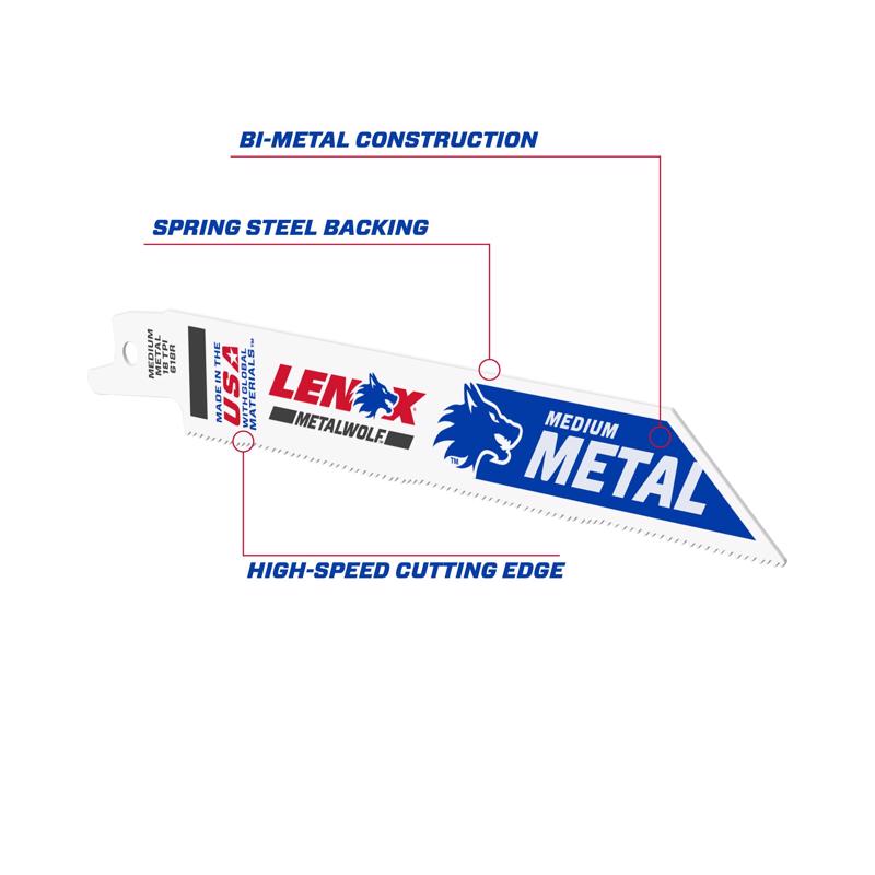 LENOX METALWOLF 6 in. Bi-Metal WAVE EDGE Reciprocating Saw Blade 18 TPI 5 pk