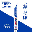 LENOX METALWOLF 6 in. Bi-Metal WAVE EDGE Reciprocating Saw Blade 24 TPI 5 pk