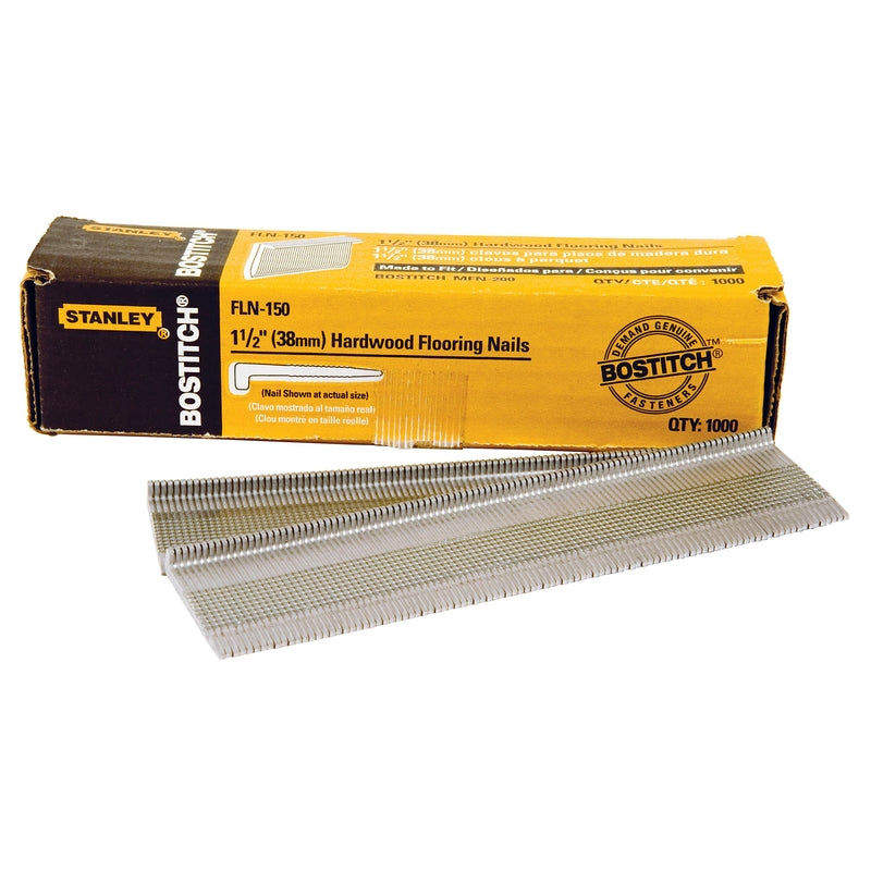 Bostitch 1-1/2 in. L X 15 Ga. Straight Strip Coated L Head Flooring Cleat Nails 1,000 pk