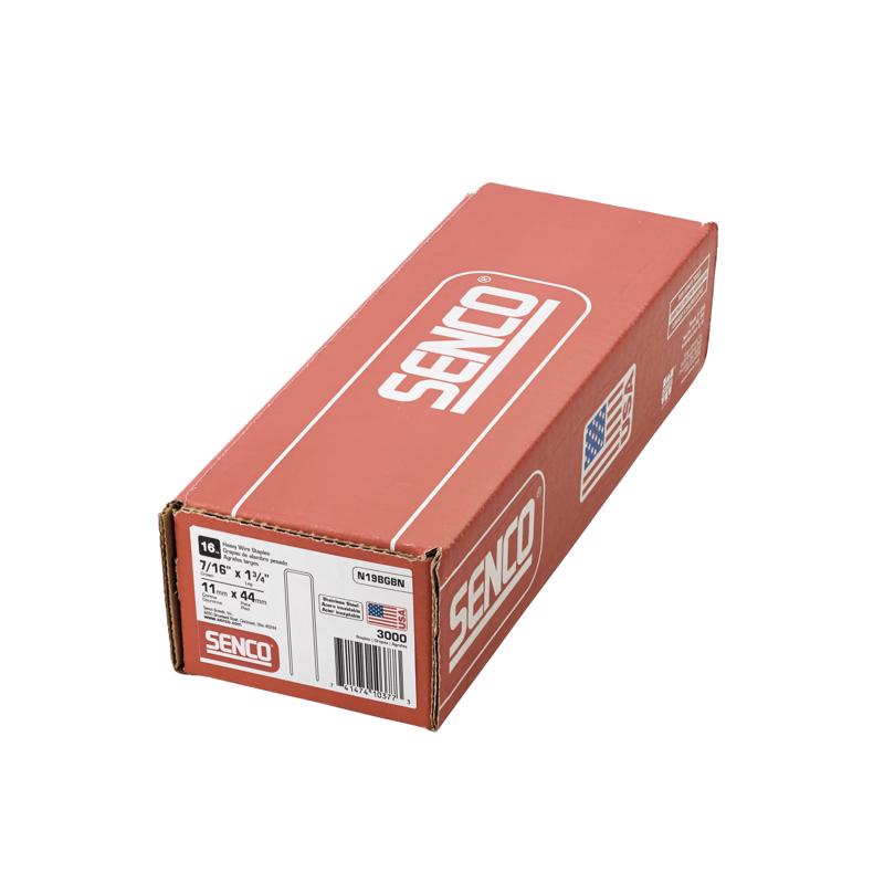 Senco 7/16 in. W X 1-3/4 in. L Stainless Steel Heavy Wire Staples 16 Ga. 3000 pk