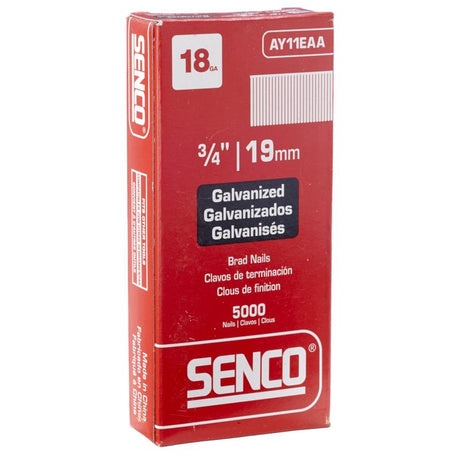 Senco 18 Ga. X 3/4 in. L Galvanized Steel Brad Nails 5000 pk