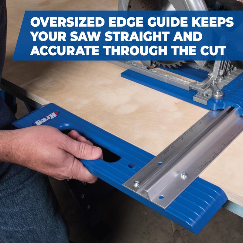 Kreg Rip-Cut Aluminum 30.88 in. L X 2.5 in. H X 8.75 in. W Saw Edge Guide Blue/Silver 1 pc