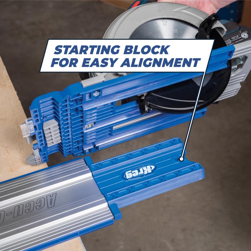 Kreg Accu-Cut Aluminum 50 in. L Saw Guide Blue/Silver 1 pc
