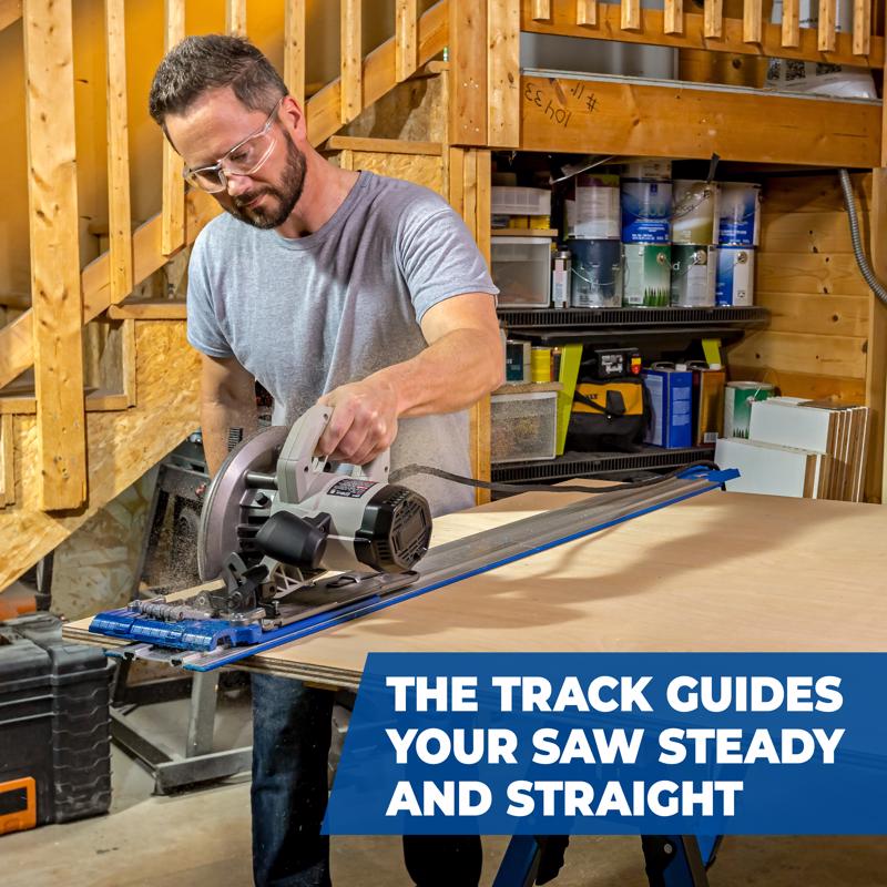 Kreg Accu-Cut Aluminum 50 in. L Saw Guide Blue/Silver 1 pc