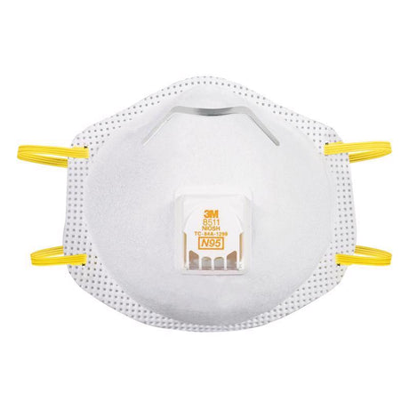 3M N95 Sanding and Fiberglass Cup Disposable Respirator Pro-Series Valved White 10 pc