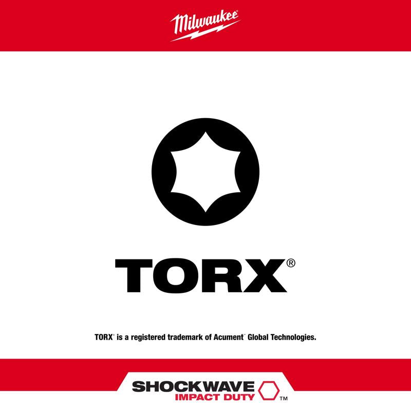 Milwaukee Shockwave Torx 1 in. L Insert Bit Set Alloy Steel 7 pc