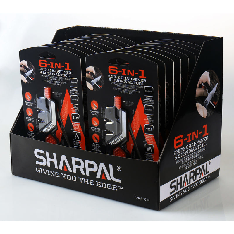 Sharpal 6-in-1 Carbide/Diamond Knife Sharpener and Survival Tool 400 Grit 1 pc