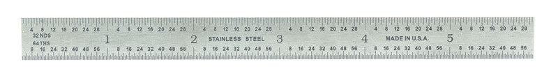 General 6 in. L X 1/2 in. W Stainless Steel Precision Rule Metric