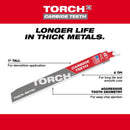 Milwaukee Torch 6 in. Carbide Thick Metal Reciprocating Saw Blade 8 TPI 1 pk