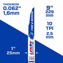 LENOX DEMOWOLF 9 in. Bi-Metal Reciprocating Saw Blade 10 TPI 5 pk