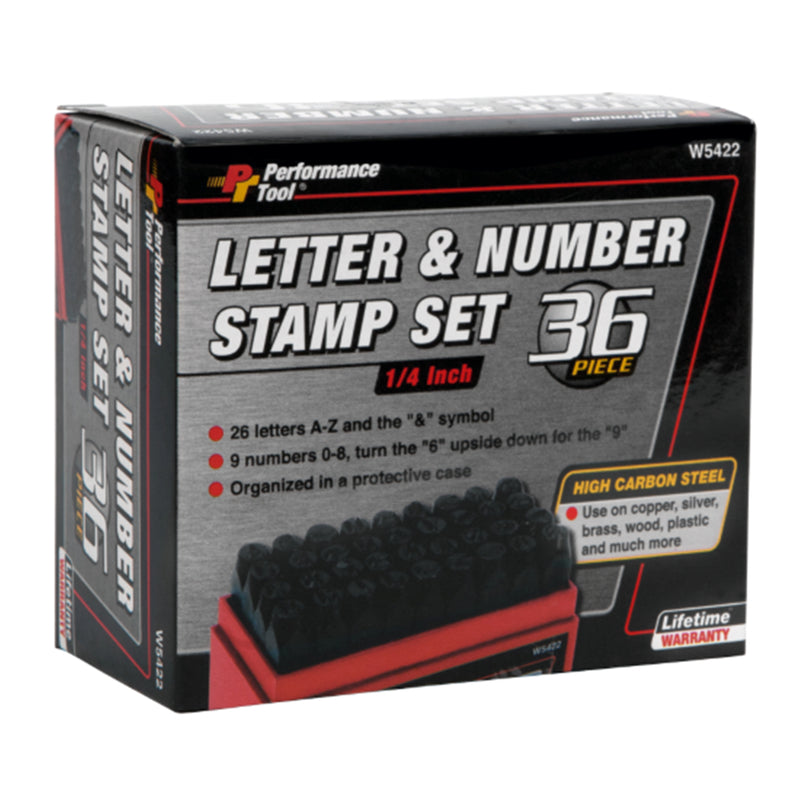 Performance Tool 1/4 in. Letter and Number Stamp Set 36 pk