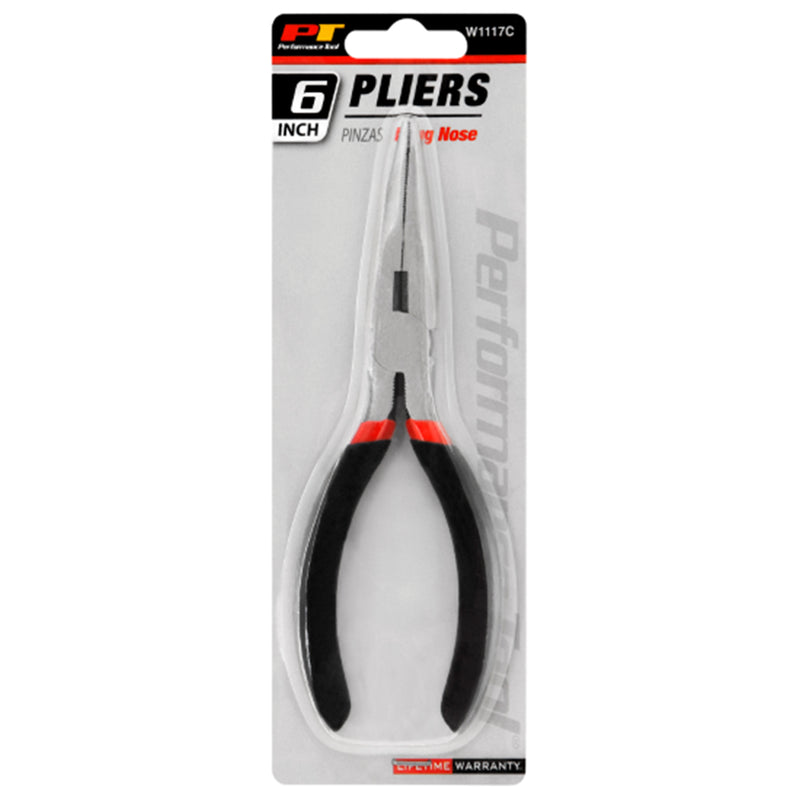 Performance Tool 6 in. Alloy Steel Long Nose Pliers